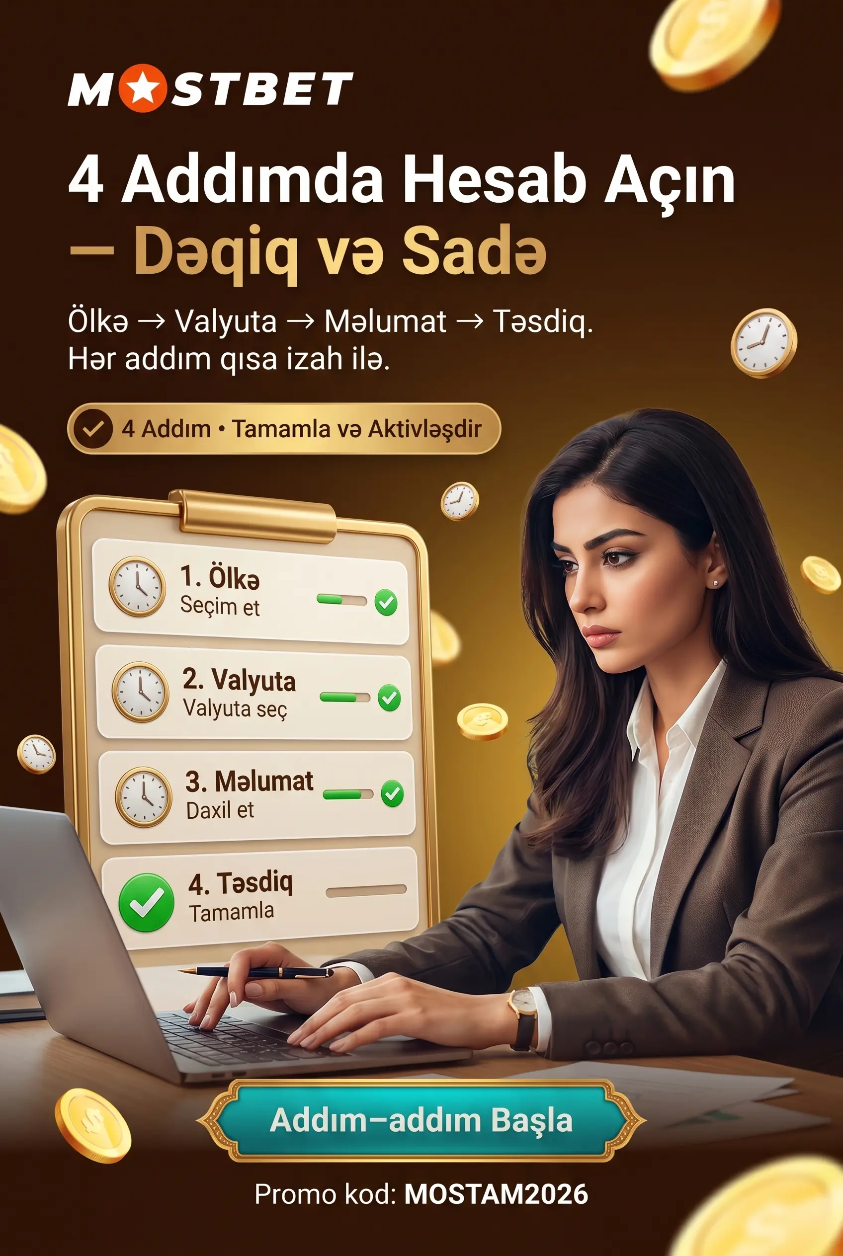 Addım-addım Mostbet qeydiyyat prosesi