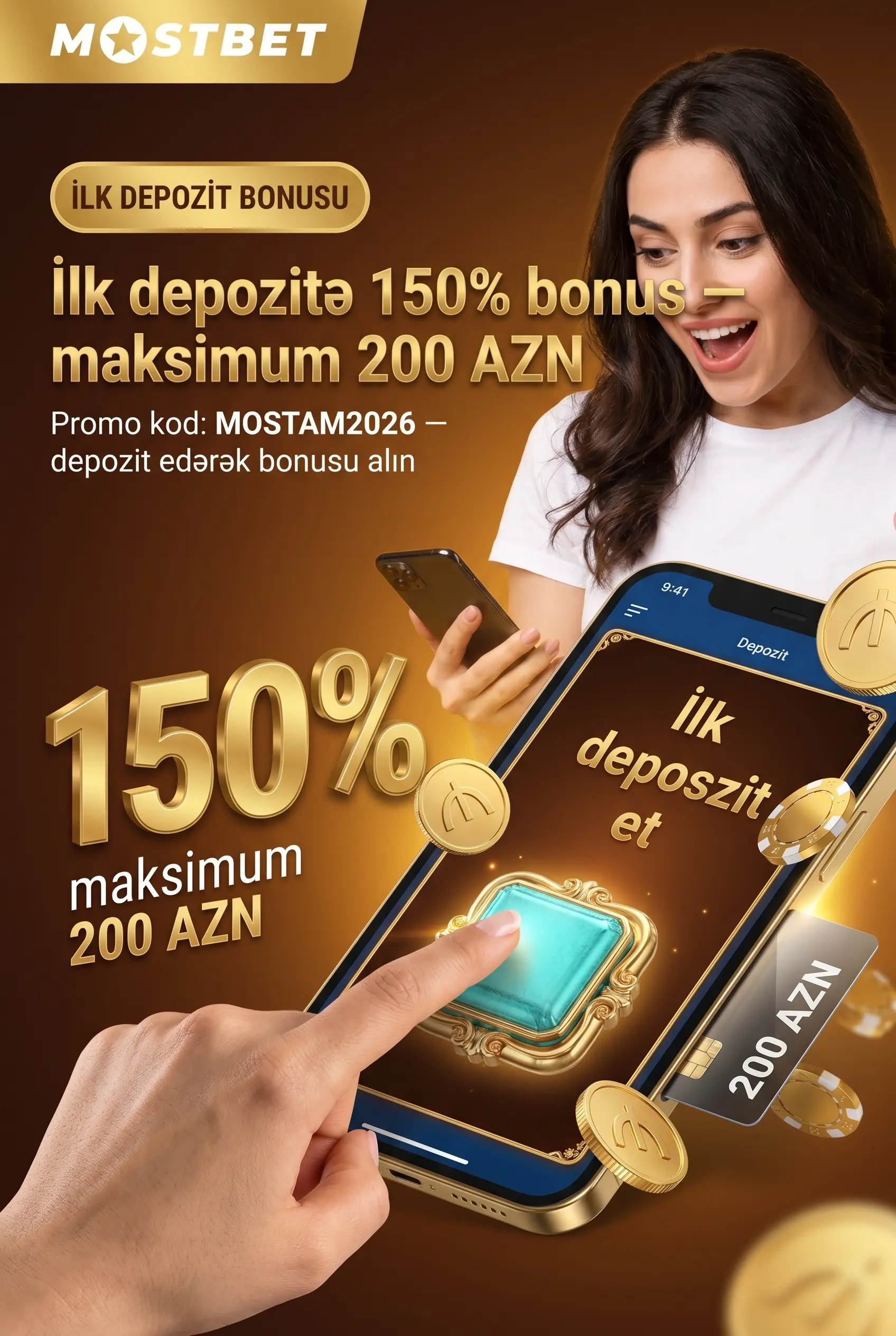 İlk depozit üçün xoş gəldin bonusu