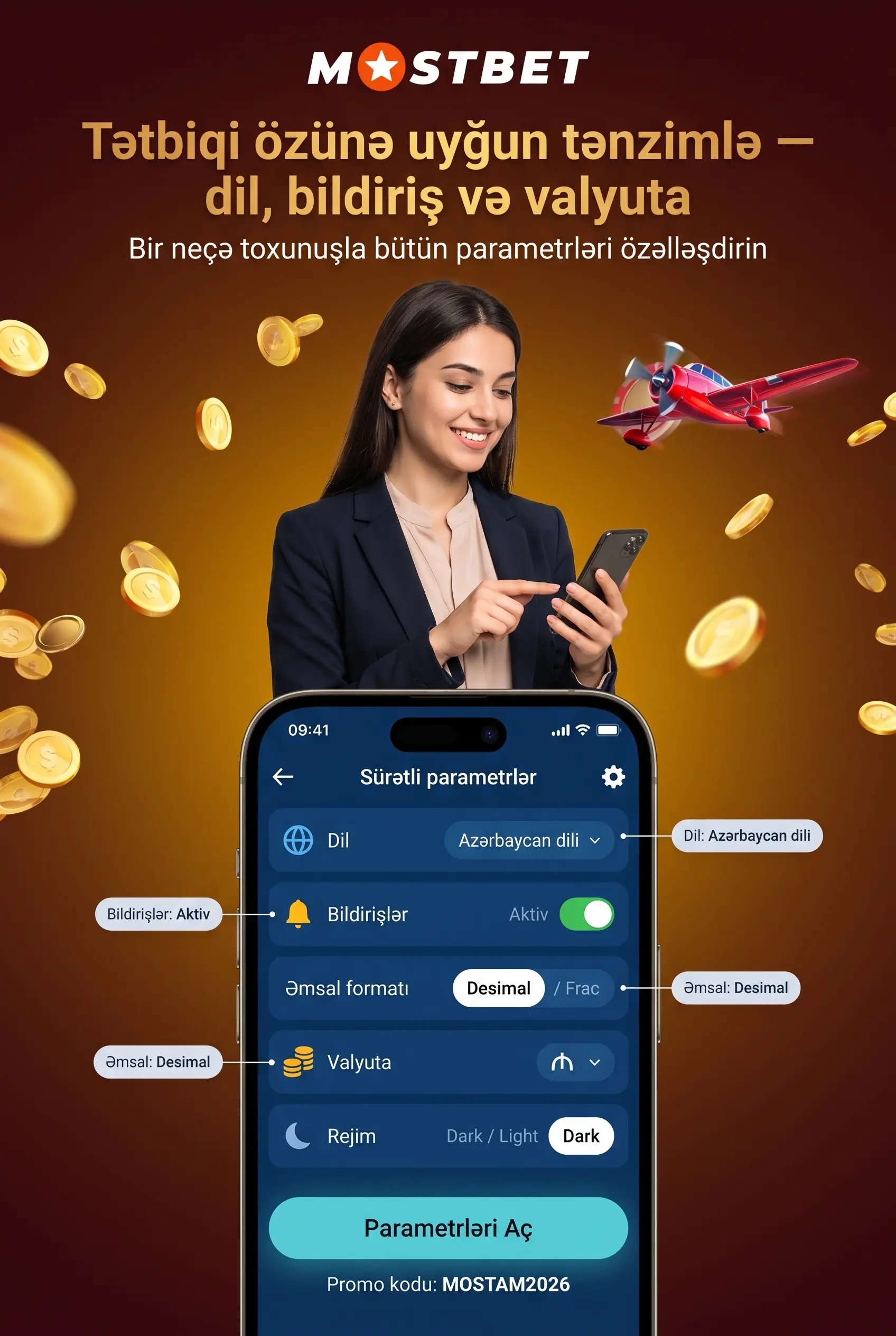 Tətbiqdə faydalı parametrlər