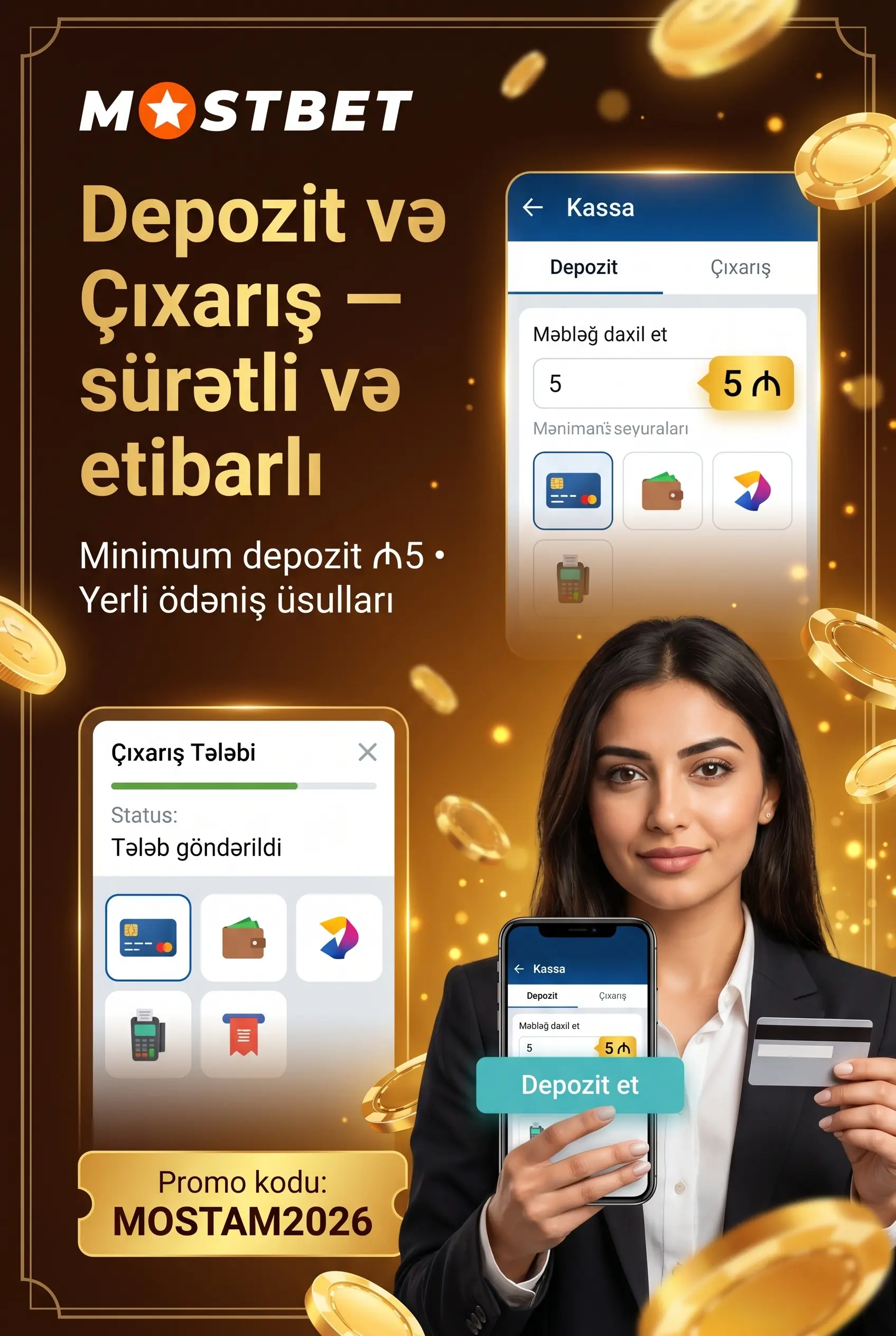 Tətbiqdə depozit və çıxarış